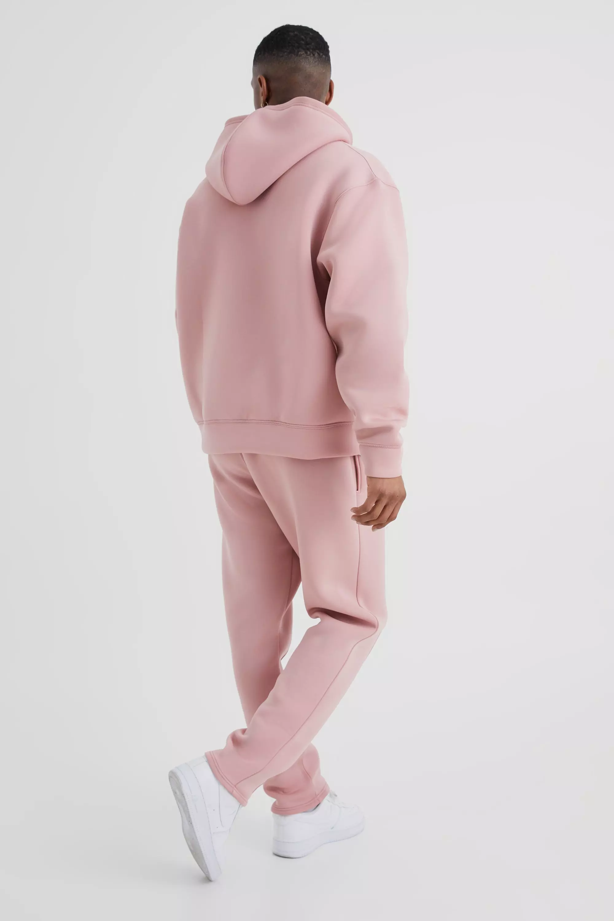 Oversized Boxy Zip Through Bonded Scuba Hooded Tracksuit